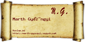 Marth Gyöngyi névjegykártya